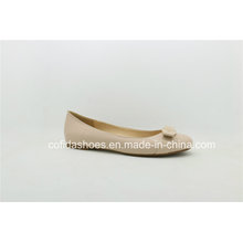 Comfortable Flat Leather Lady Shoes with Sweet Bow